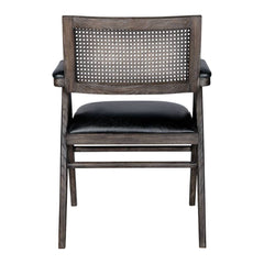 Blanc D'Ivoire Charles - Aged Black Leather Natural Foam Armchair