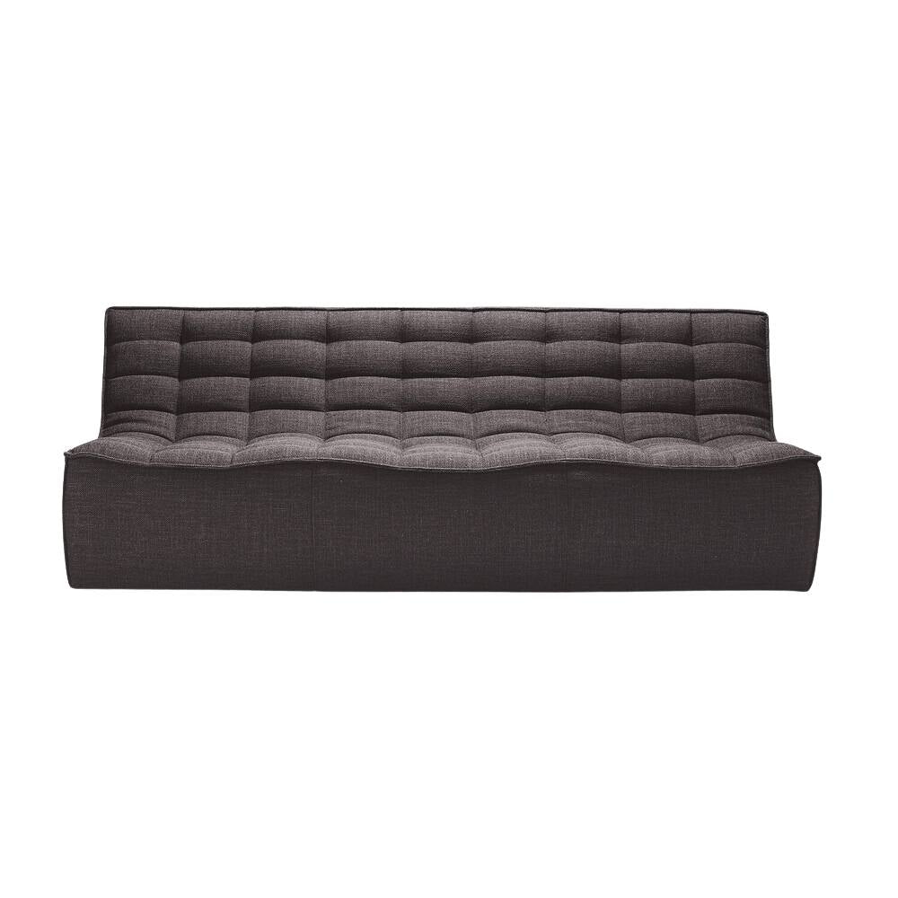 Ethnicraft N701 Modular 1 to 3 Seater Sofa - Stain-Resistant Leather & Memory Foam Comfort - Dark Grey