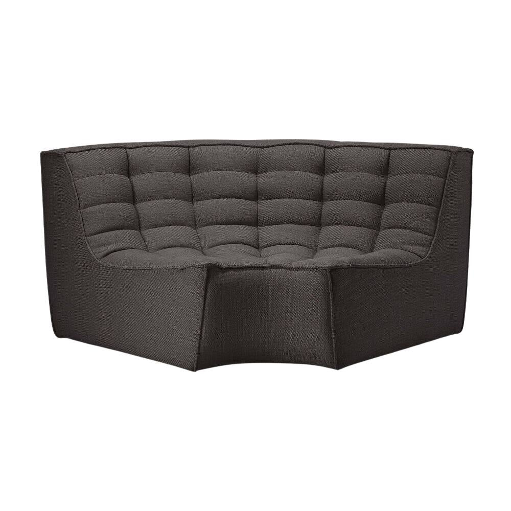 Ethnicraft N701 Modular 1 to 3 Seater Sofa - Stain-Resistant Leather & Memory Foam Comfort - Dark Grey
