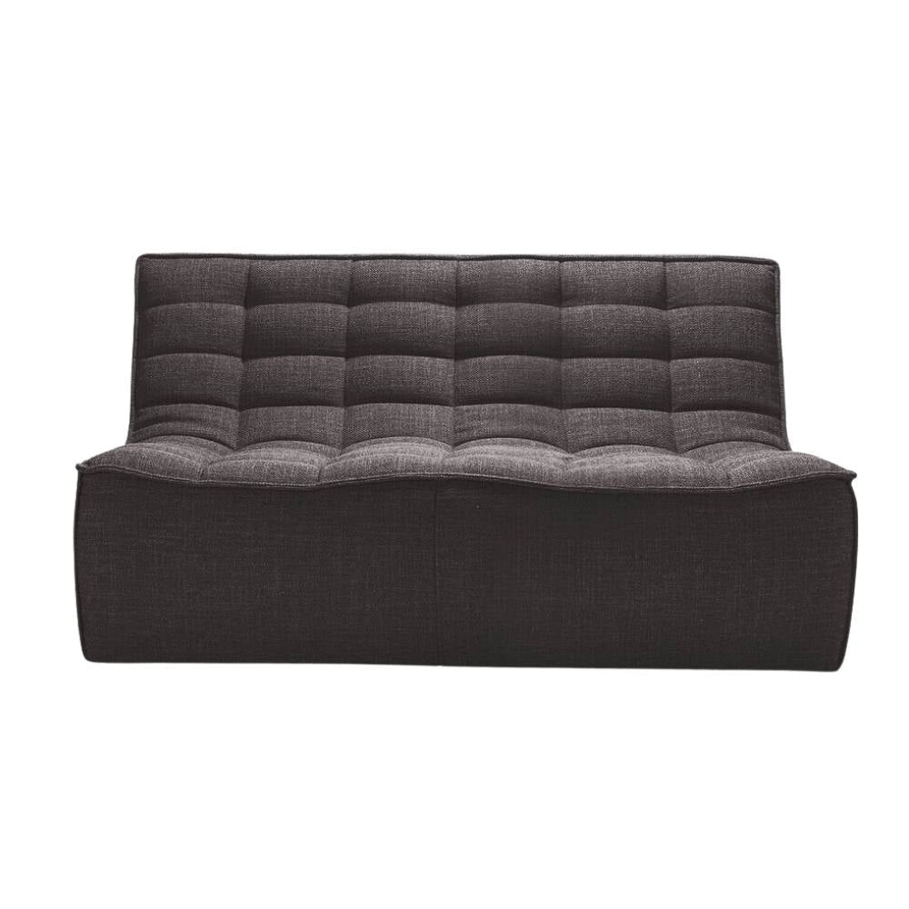 Ethnicraft N701 Modular 1 to 3 Seater Sofa - Stain-Resistant Leather & Memory Foam Comfort - Dark Grey