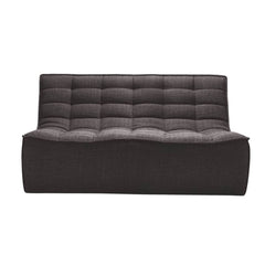 Ethnicraft N701 Modular 1 to 3 Seater Sofa - Stain-Resistant Leather & Memory Foam Comfort - Dark Grey