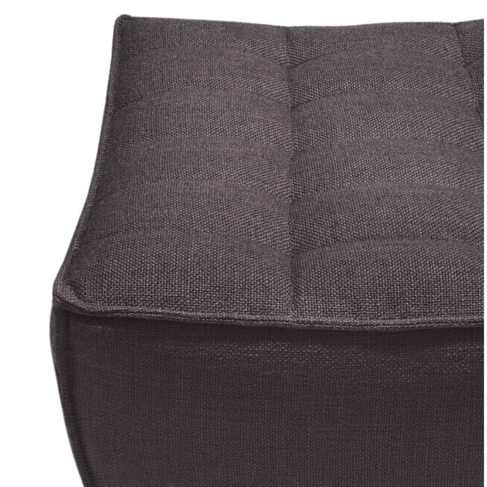 Ethnicraft N701 Modular 1 to 3 Seater Sofa - Stain-Resistant Leather & Memory Foam Comfort - Dark Grey