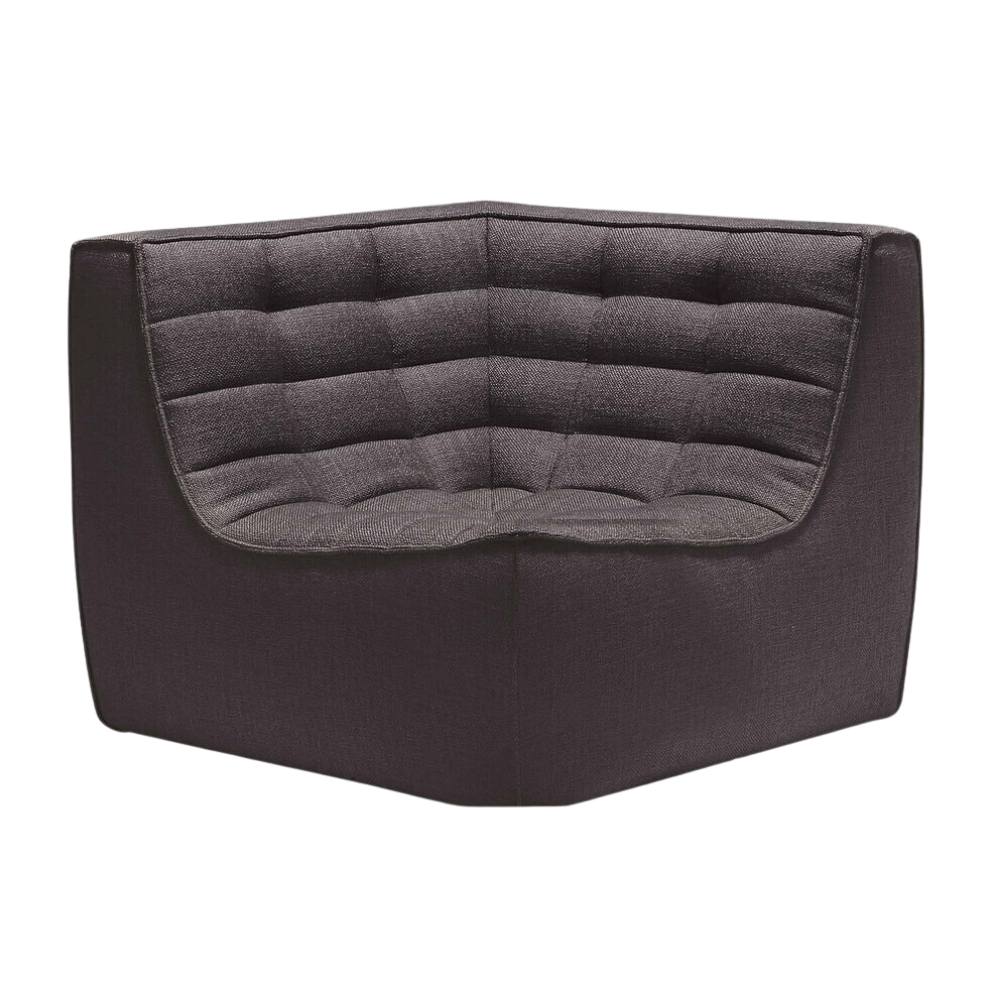 Ethnicraft N701 Modular 1 to 3 Seater Sofa - Stain-Resistant Leather & Memory Foam Comfort - Dark Grey