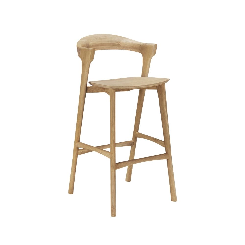Ethnicraft Bok Bar Stool – High Counter Seating, Comfortable Seat & Footrest