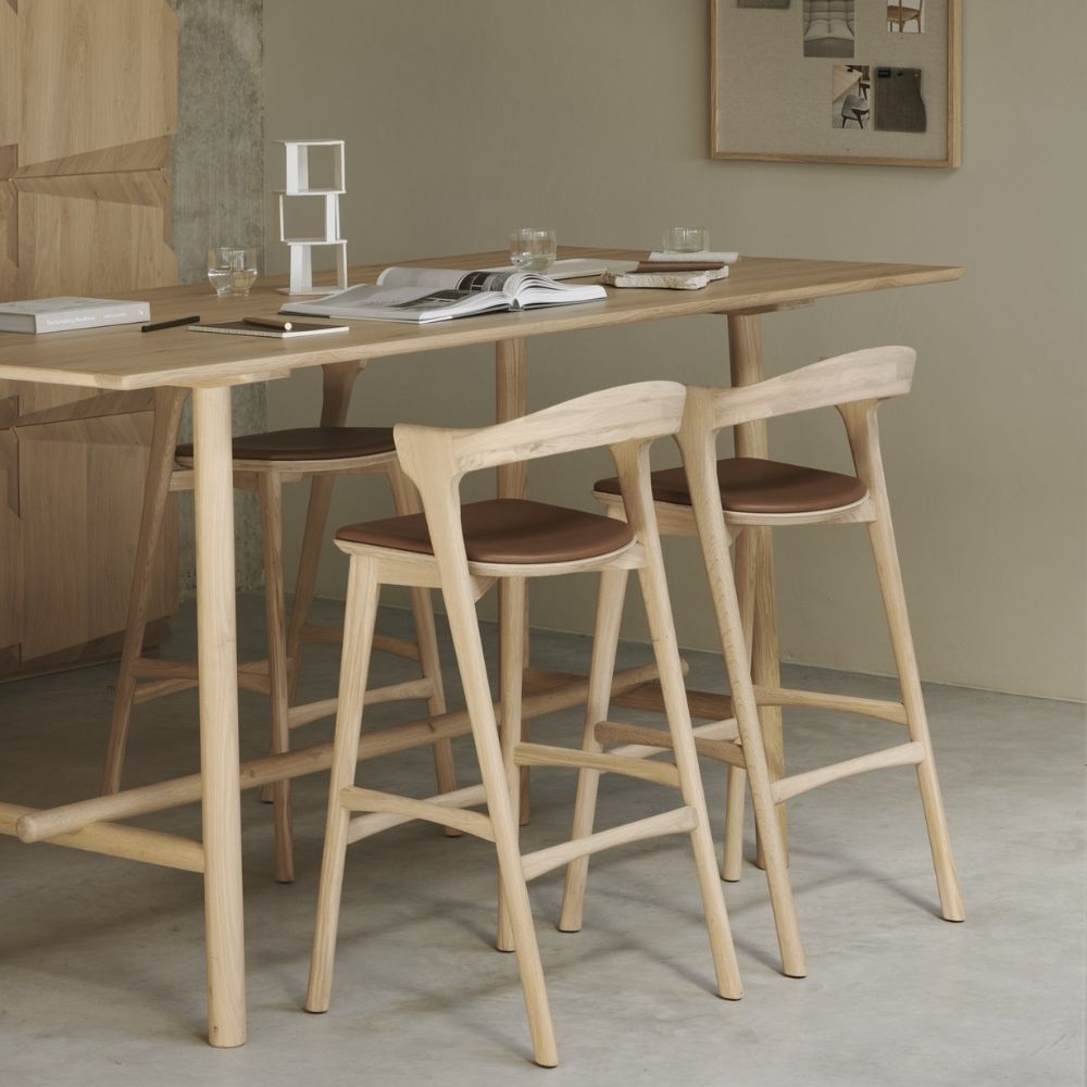 Ethnicraft Bok Bar Stool – High Counter Seating, Comfortable Seat & Footrest