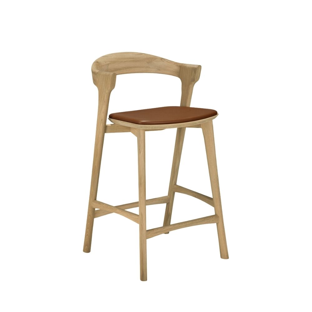 Ethnicraft Bok Counter Stool – Lower Counter Stool, Compact Foot-Friendly Design