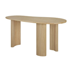 Ethnicraft Boomerang Desk – Solid Oak Boomerang-Shape Work Desk, Curved Retro Design & Varnished Finish
