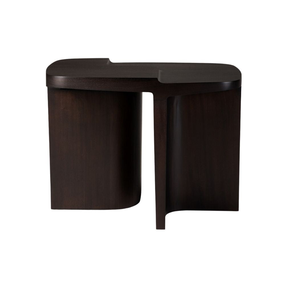 Ethnicraft Brutalist Side Table – Chunky Sculptural Side Table, Solid Wood Brutalist Design, Eye-Catching Accent