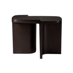 Ethnicraft Brutalist Side Table – Chunky Sculptural Side Table, Solid Wood Brutalist Design, Eye-Catching Accent