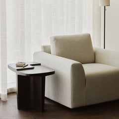 Ethnicraft Brutalist Side Table – Chunky Sculptural Side Table, Solid Wood Brutalist Design, Eye-Catching Accent