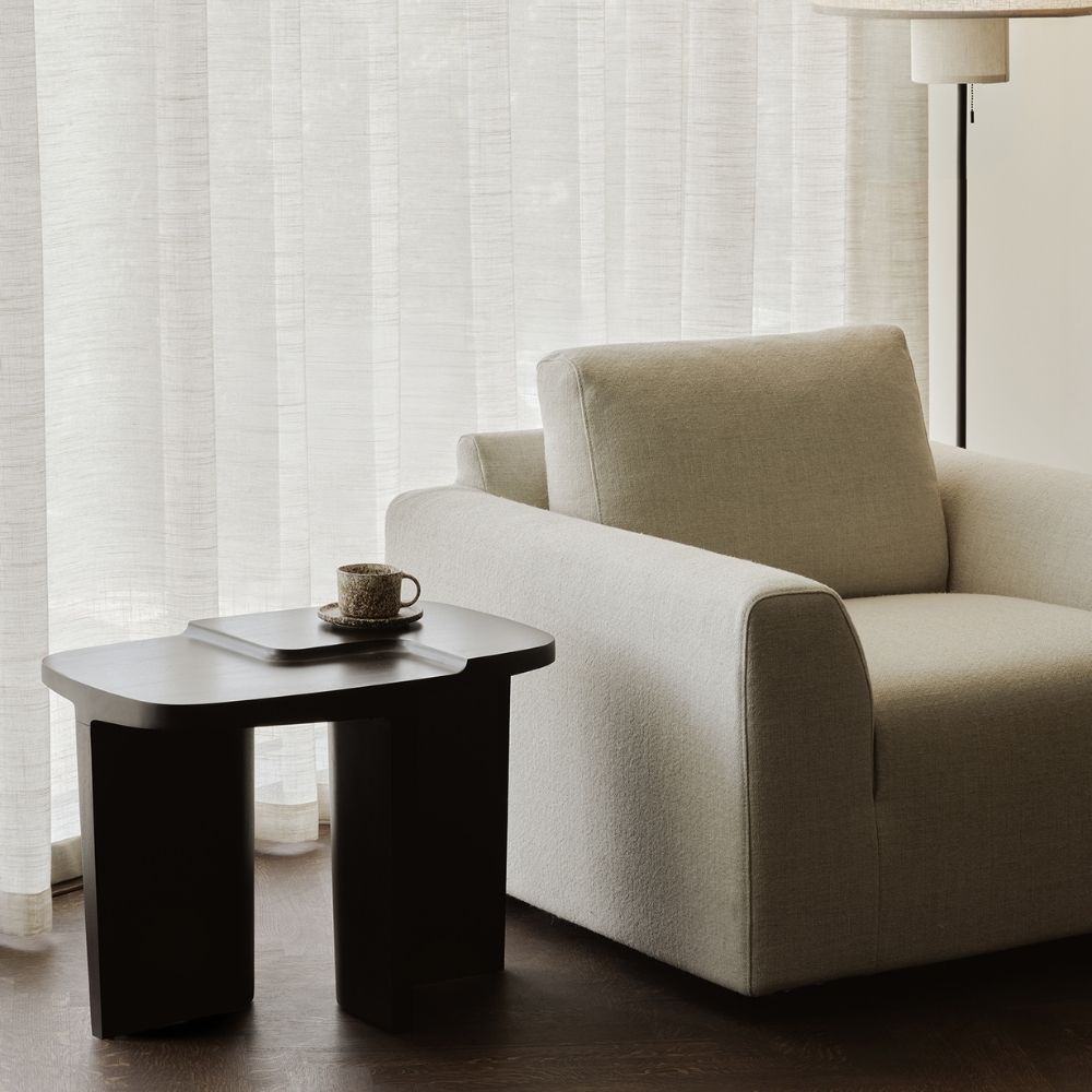 Ethnicraft Brutalist Side Table – Chunky Sculptural Side Table, Solid Wood Brutalist Design, Eye-Catching Accent