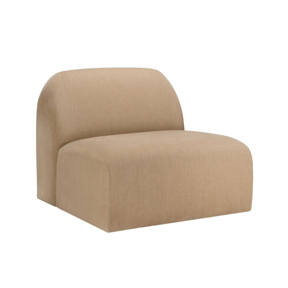 Ethnicraft Bulky Modular Sofa – Light Sepia Fabric Modular Couch, Memory Foam, Connector Clips & Hardwood Frame (Multiple Configs)