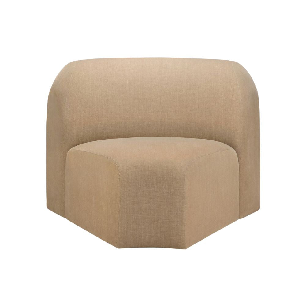 Ethnicraft Bulky Modular Sofa – Light Sepia Fabric Modular Couch, Memory Foam, Connector Clips & Hardwood Frame (Multiple Configs)