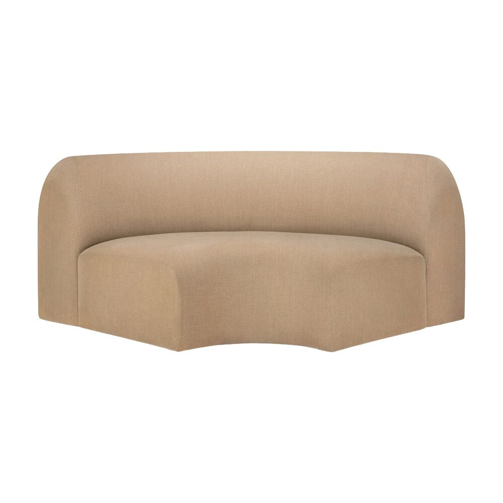 Ethnicraft Bulky Modular Sofa – Light Sepia Fabric Modular Couch, Memory Foam, Connector Clips & Hardwood Frame (Multiple Configs)