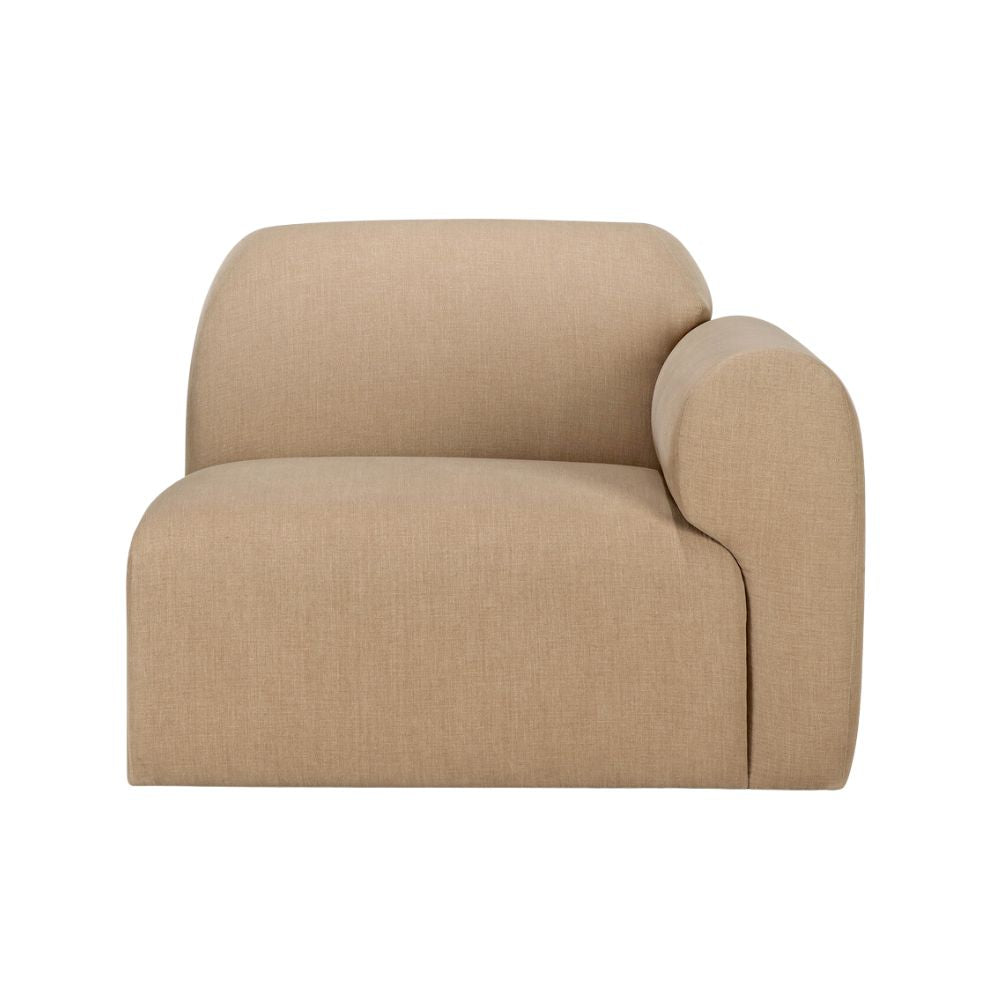 Ethnicraft Bulky Modular Sofa – Light Sepia Fabric Modular Couch, Memory Foam, Connector Clips & Hardwood Frame (Multiple Configs)
