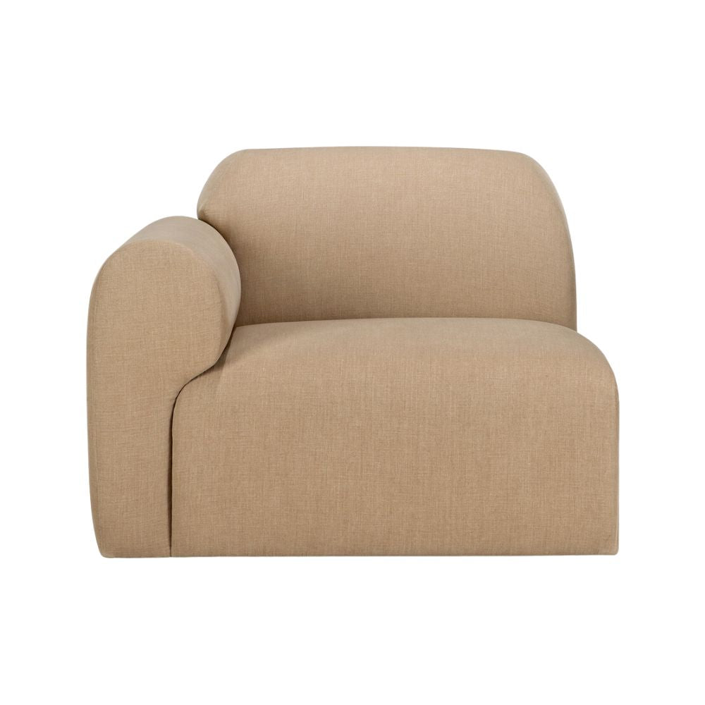 Ethnicraft Bulky Modular Sofa – Light Sepia Fabric Modular Couch, Memory Foam, Connector Clips & Hardwood Frame (Multiple Configs)