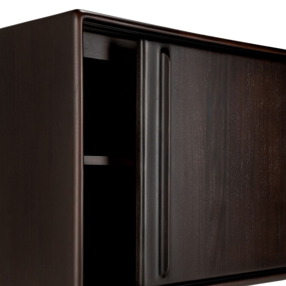 Ethnicraft Flow Sideboard – Vintage-Curved Mahogany Sideboard, Smooth Rounded Corners & Concealed Storage