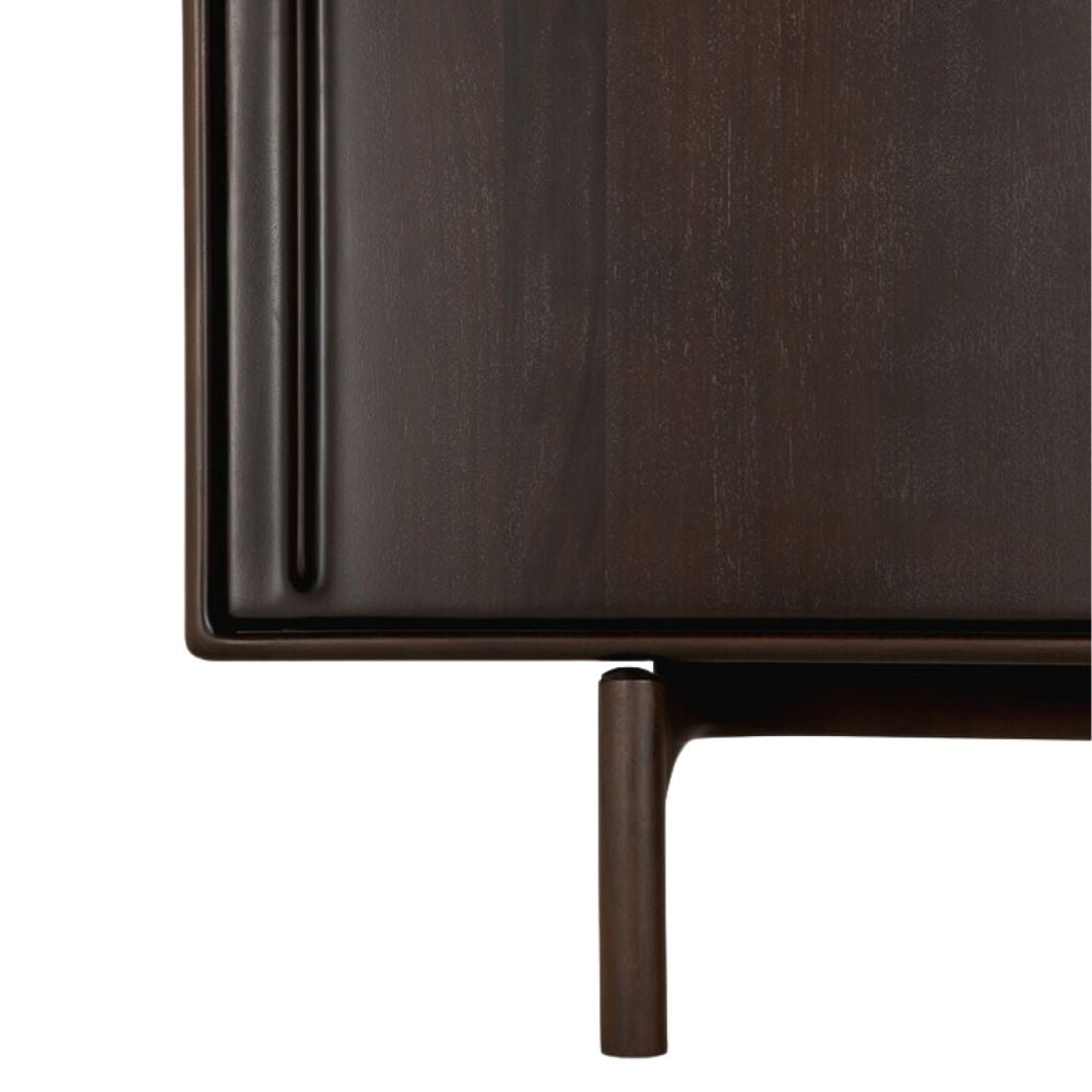 Ethnicraft Flow Sideboard – Vintage-Curved Mahogany Sideboard, Smooth Rounded Corners & Concealed Storage