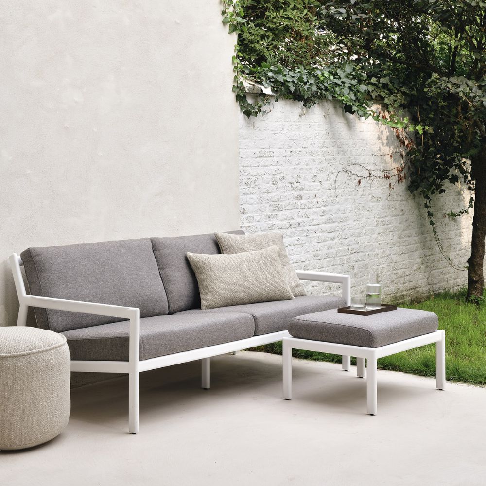 Ethnicraft Jack Outdoor Sofa 180cm – Teak Outdoor Sofa (1.8 m) with Deep Seat & Weather-Resistant Cushions