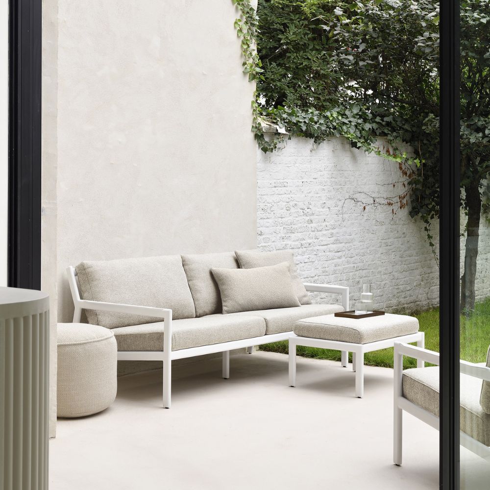 Ethnicraft Jack Outdoor Sofa 180cm – Teak Outdoor Sofa (1.8 m) with Deep Seat & Weather-Resistant Cushions