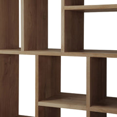 Ethnicraft M Rack – Teak, Oak or Black-Oak Tall Standing Shelf, Solid Wood Modular Bookcase (104 × 30 × 219 cm)