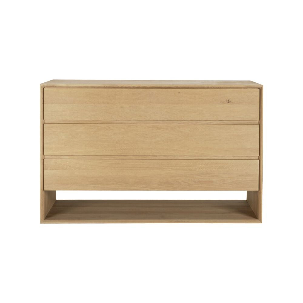 Ethnicraft Nordic Dresser – Bevel-Edged Oak Dresser, Clean Nordic Style, Minimalist Solid Wood Storage