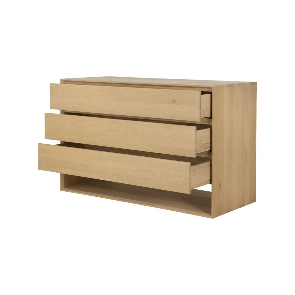Ethnicraft Nordic Dresser – Bevel-Edged Oak Dresser, Clean Nordic Style, Minimalist Solid Wood Storage