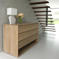 Ethnicraft Nordic Dresser – Bevel-Edged Oak Dresser, Clean Nordic Style, Minimalist Solid Wood Storage