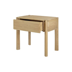 Ethnicraft PI Bedside Table – Compact Wooden Bedside, Smooth Curves, Minimalist Nightstand