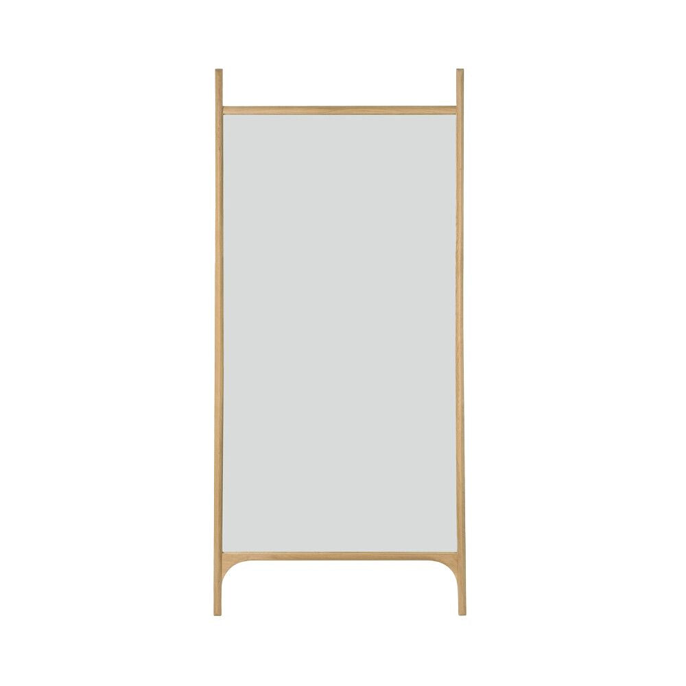 Ethnicraft PI Floor Mirror – Full-Length Wooden Floor Mirror with Sculpted Curved Frame
