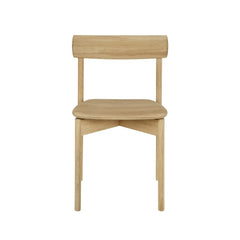 Ethnicraft Risu Dining Chair – Lightweight Scandinavian Dining Chair, Curved Wooden Seat & Back, Sleek Design