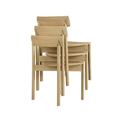 Ethnicraft Risu Dining Chair – Lightweight Scandinavian Dining Chair, Curved Wooden Seat & Back, Sleek Design
