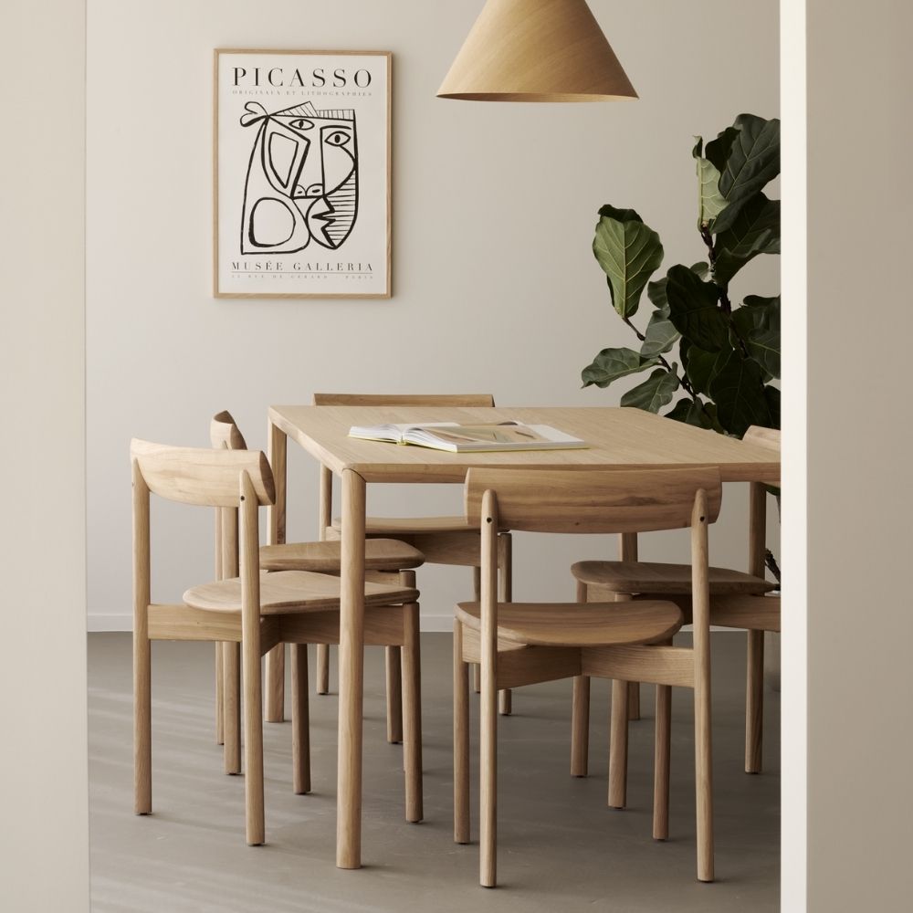Ethnicraft Risu Dining Chair – Lightweight Scandinavian Dining Chair, Curved Wooden Seat & Back, Sleek Design