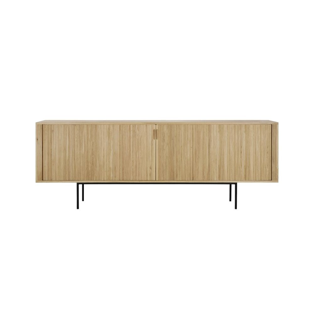 Ethnicraft Roller Max Sideboard – Textured Wooden Sideboard with Layered Roller-Style Pattern