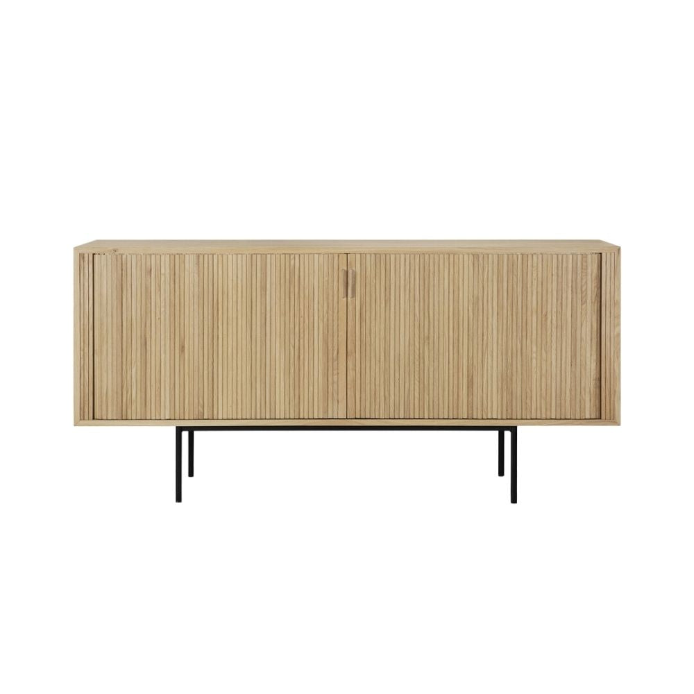 Ethnicraft Roller Max Sideboard – Textured Wooden Sideboard with Layered Roller-Style Pattern