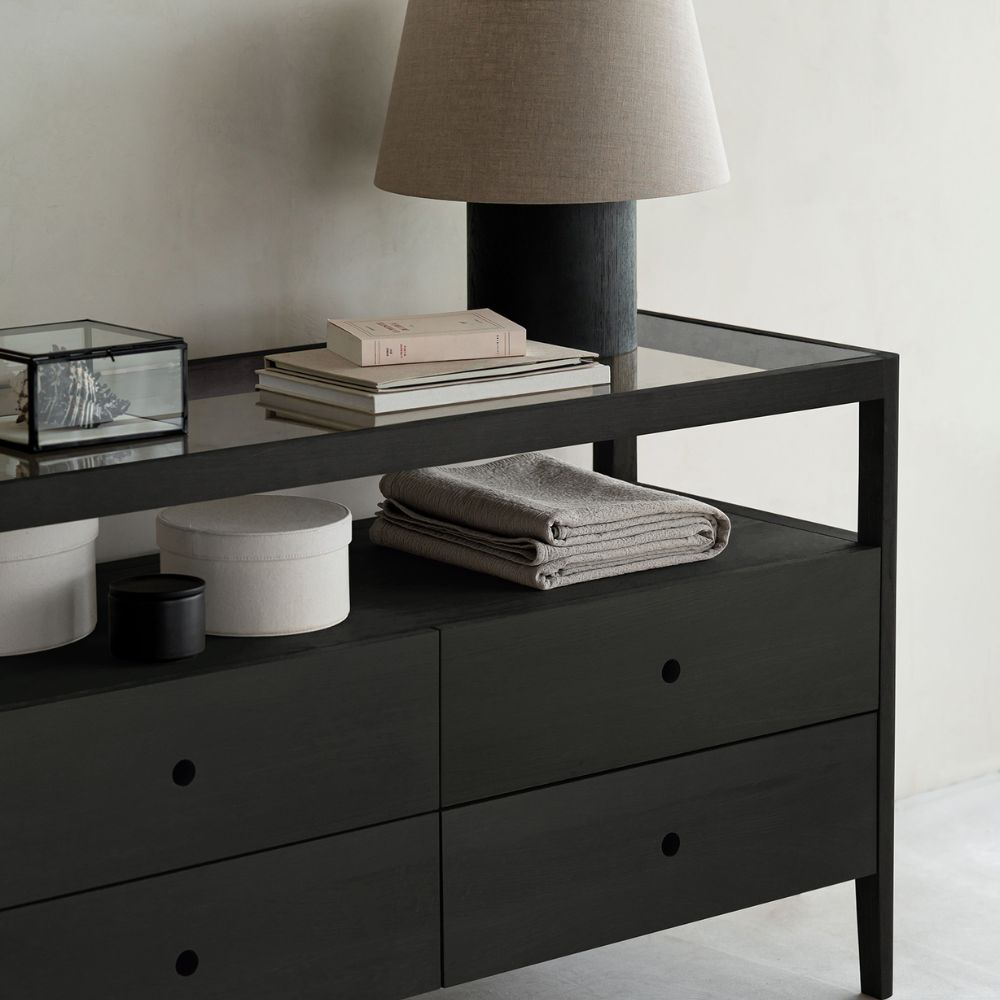 Ethnicraft Spindle Dresser – Solid Wood Dresser with Spindle-Style Handles & Clean Scandinavian Lines