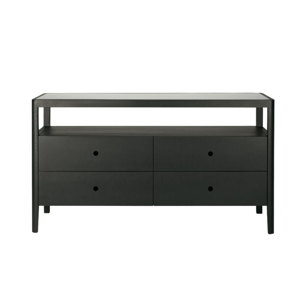 Ethnicraft Spindle Dresser – Solid Wood Dresser with Spindle-Style Handles & Clean Scandinavian Lines