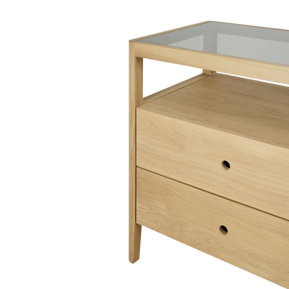 Ethnicraft Spindle Dresser – Solid Wood Dresser with Spindle-Style Handles & Clean Scandinavian Lines