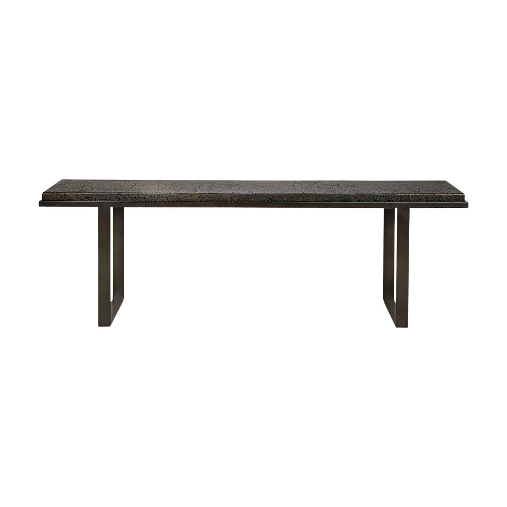 Ethnicraft Stability Console Table — Umber Oak Console, Sturdy Narrow Hall Table with Modern Profile
