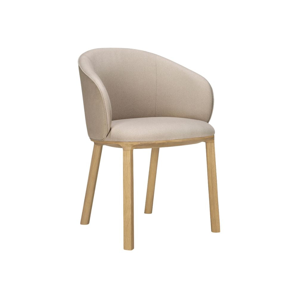 Ethnicraft Unda Dining Chair – Curved Wooden Dining Chair with Organic Wave-Shaped Backrest