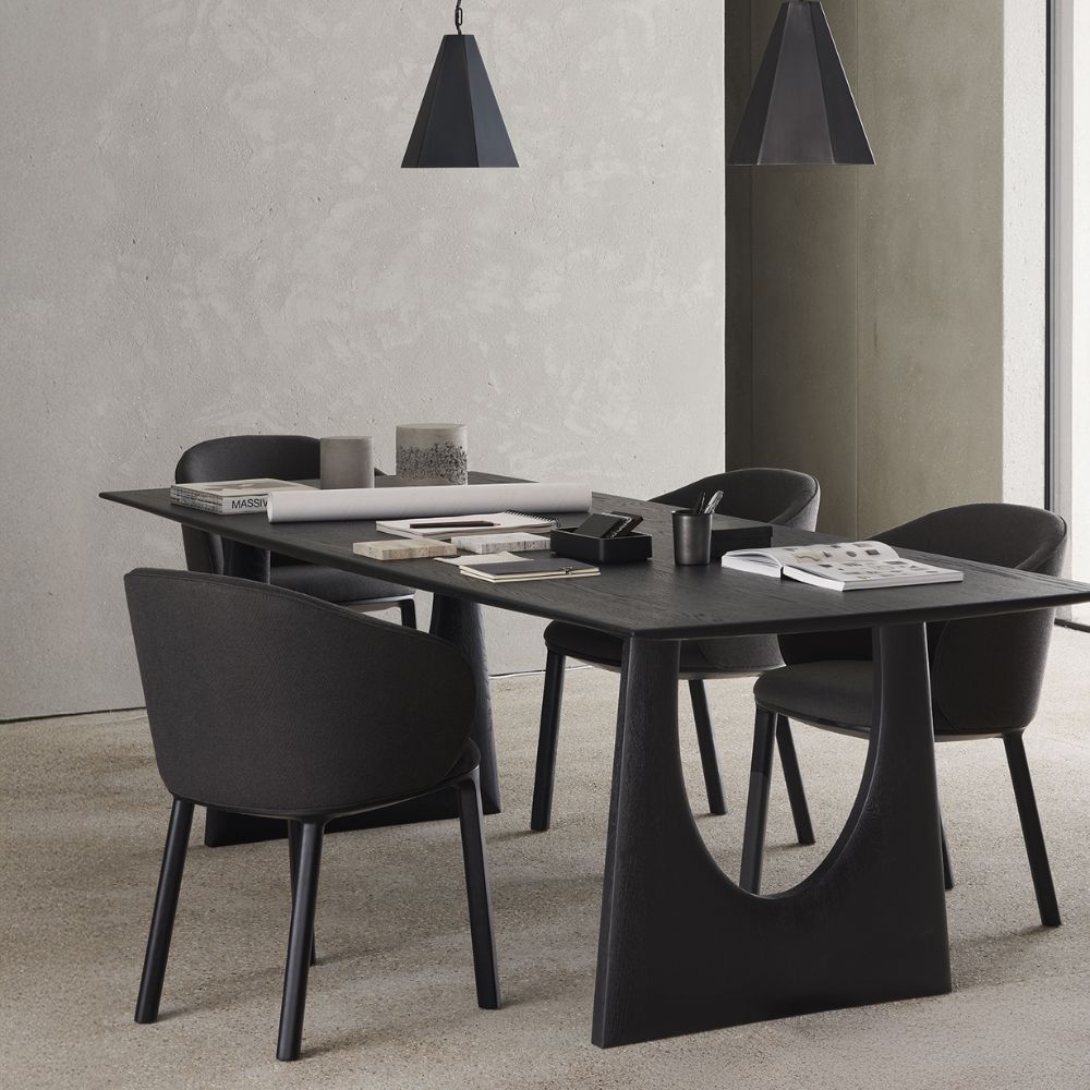 Ethnicraft Unda Dining Chair – Curved Wooden Dining Chair with Organic Wave-Shaped Backrest