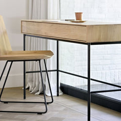 Ethnicraft Whitebird Desk – Solid Oak Desk with Slim Minimalist Frame & Scandinavian Design