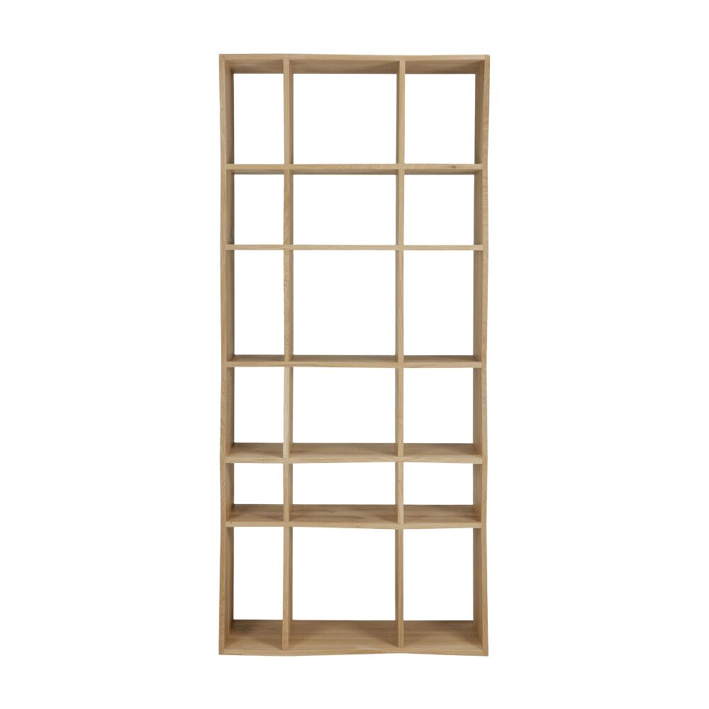 Ethnicraft Z Rack – Zig-Zag Solid Wood Bookcase, Sculptural Modular Shelving Unit