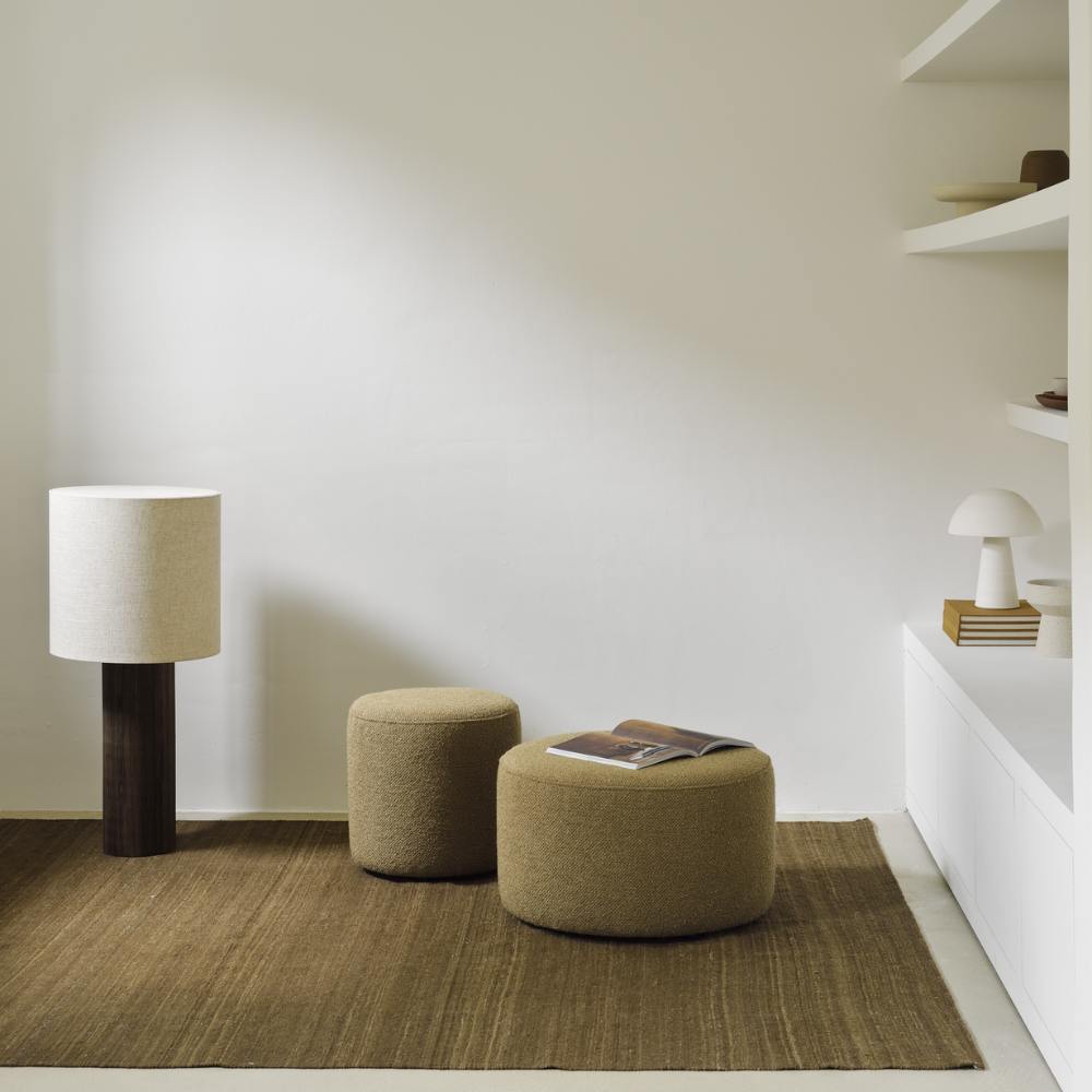 Ethnicraft Barrow Pouf – Upholstered Floor Pouf with Soft Fabric & Contemporary Scandinavian Style
