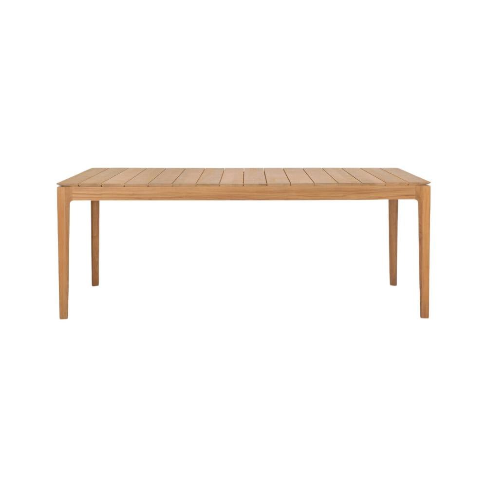 Ethnicraft Bok Outdoor Dining Table – Rectangular Teak Dining Table with Slim Arched Legs & Outdoor Durability