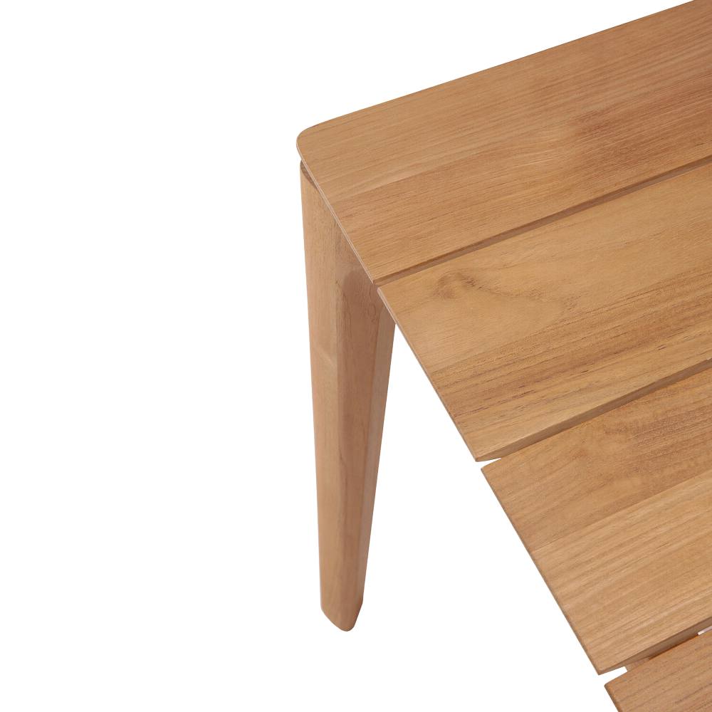 Ethnicraft Bok Outdoor Dining Table – Rectangular Teak Dining Table with Slim Arched Legs & Outdoor Durability