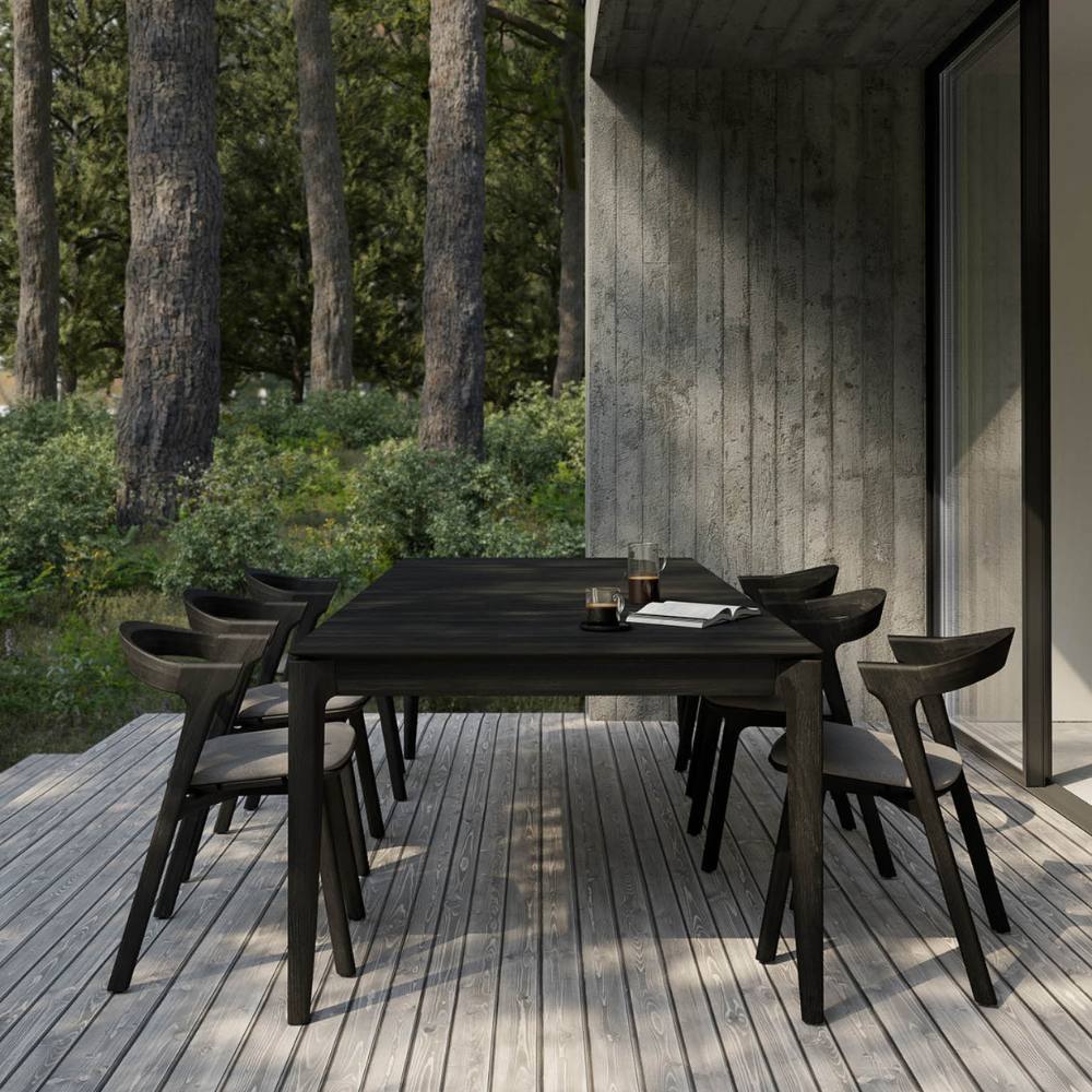 Ethnicraft Bok Outdoor Dining Table – Rectangular Teak Dining Table with Slim Arched Legs & Outdoor Durability