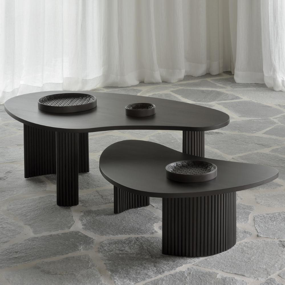 Ethnicraft Boomerang Coffee Table – Solid Wood Coffee Table with Organic Boomerang Shape