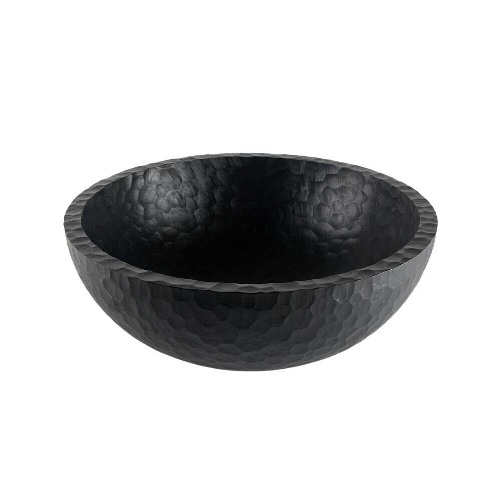 Ethnicraft Chopped XL Bowl – Large Sculptural Wooden Bowl with Organic Carved Texture