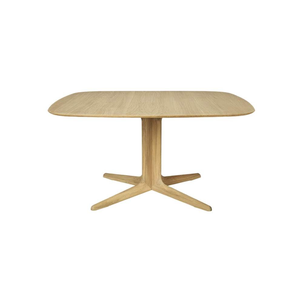 Ethnicraft Corto Dining Table – Oak Dining Table with Sculptural Cross-Leg Base